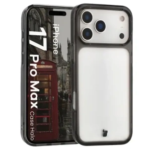 Etui Bizon Case Halo do Apple iPhone 17 Pro Max przydymione-czarne
