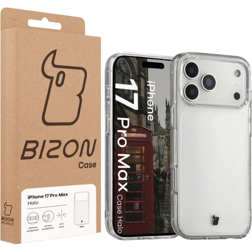 Etui Bizon Case Halo do Apple iPhone 17 Pro Max przezroczyste