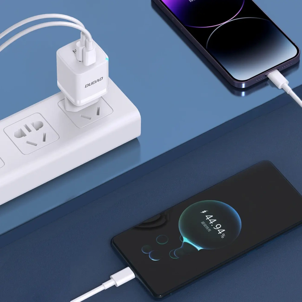 Ładowarka sieciowa Dudao A13 Pro GaN 33W PPS USB C, USB-A biała