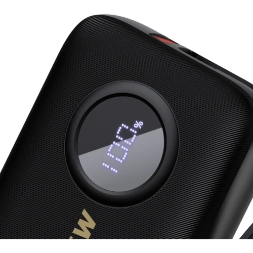 Powerbank Dudao K14 10000mAh z wbudowanymi kablami USB-C, Lightning czarny