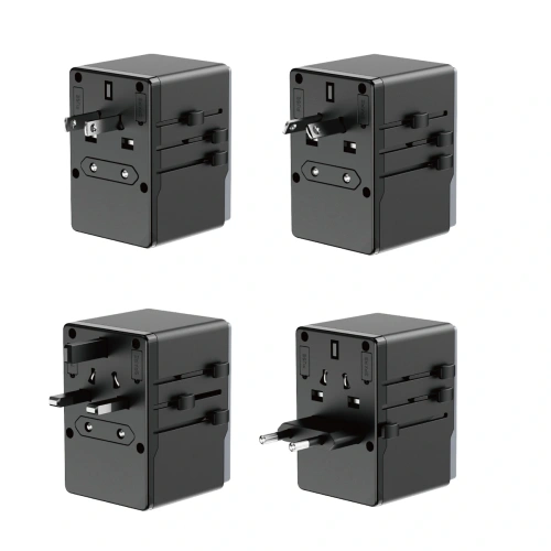 Adapter podróżny Dudao A65 Pro 65W EU / US / JP / AUS / UK 2x USB-C 2x USB-A czarny