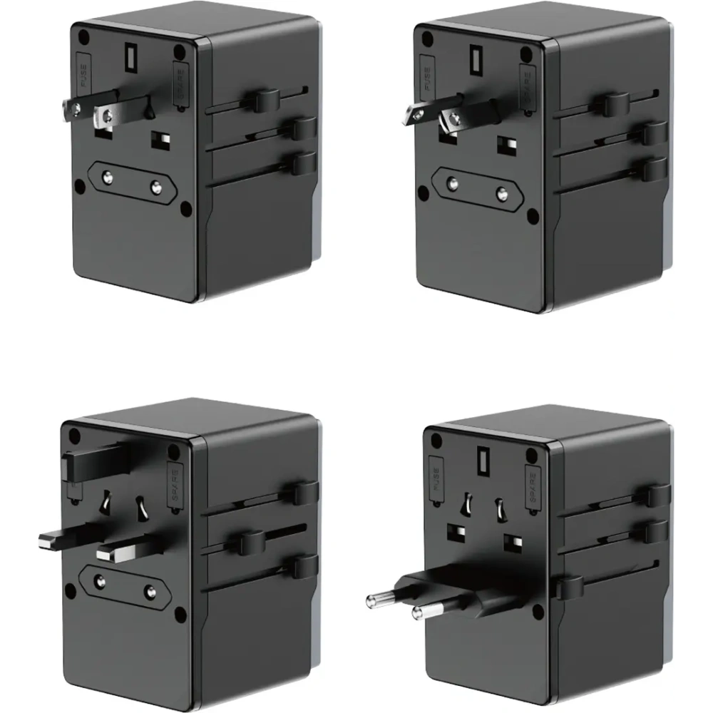 Adapter podróżny Dudao A65 Pro 65W EU / US / JP / AUS / UK 2x USB-C 2x USB-A czarny