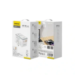 Adapter podróżny Dudao A65 Pro 65W EU / US / JP / AUS / UK 2x USB-C 2x USB-A biały