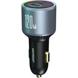 Ładowarka samochodowa Joyroom JR-CCN07 120W 2xUSB-C, USB-A + kabel USB-C 100W ciemnoszara