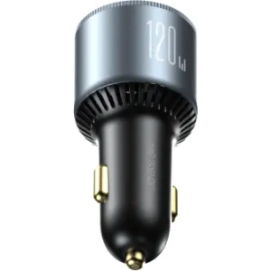 Ładowarka samochodowa Joyroom JR-CCN07 120W 2xUSB-C, USB-A + kabel USB-C 100W ciemnoszara