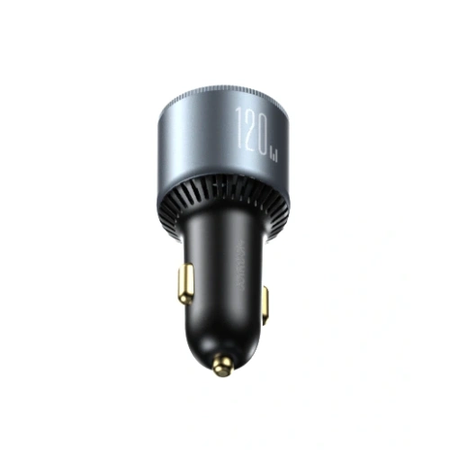 Ładowarka samochodowa Joyroom JR-CCN07 120W 2xUSB-C, USB-A + kabel USB-C 100W ciemnoszara