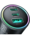 Ładowarka samochodowa Joyroom JR-CCN07 120W 2xUSB-C, USB-A + kabel USB-C 100W ciemnoszara