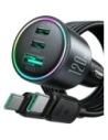 Ładowarka samochodowa Joyroom JR-CCN07 120W 2xUSB-C, USB-A + kabel USB-C 100W ciemnoszara