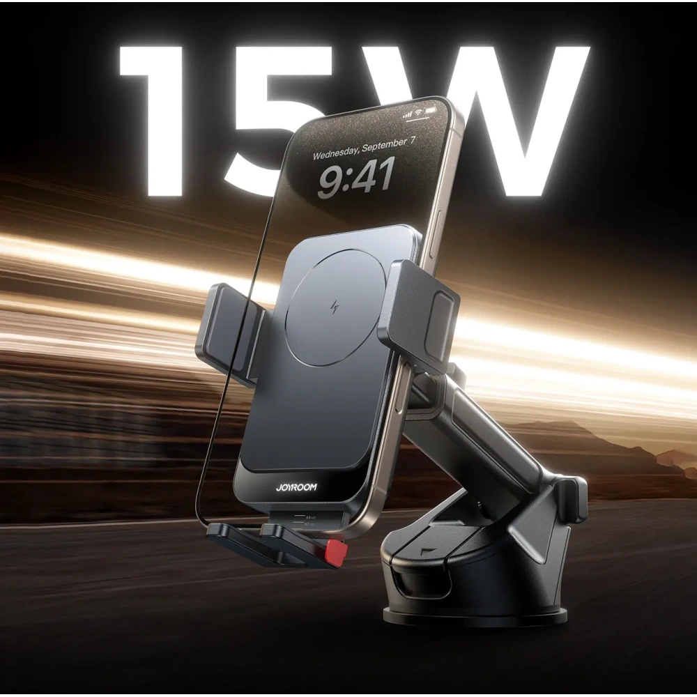 Uchwyt samochodowy na kokpit Joyroom JR-ZS241S z ładowarką indukcyjną czarny