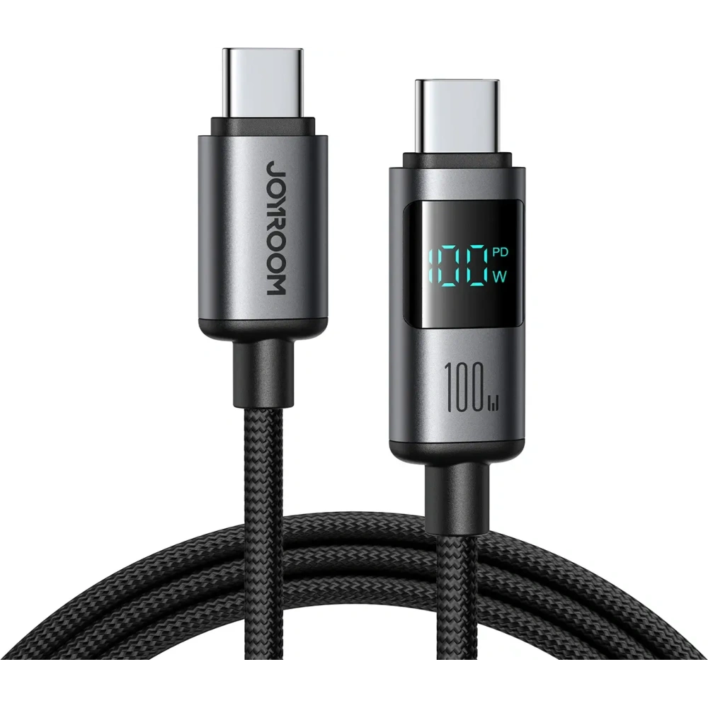 Kabel Joyroom S-A16 Pro Prism Series USB-C / USB-C 100W z wyświetlaczem 1.2m czarny