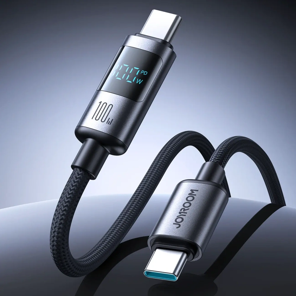 Kabel Joyroom S-A16 Pro Prism Series USB-C / USB-C 100W z wyświetlaczem 1.2m czarny