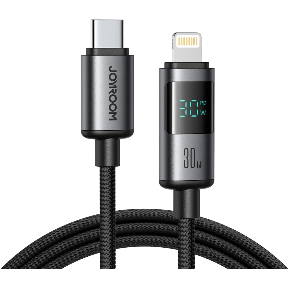 Kabel Joyroom S-A16 Pro Prism Series USB-C / Lightning 30W z wyświetlaczem 1.2m czarny