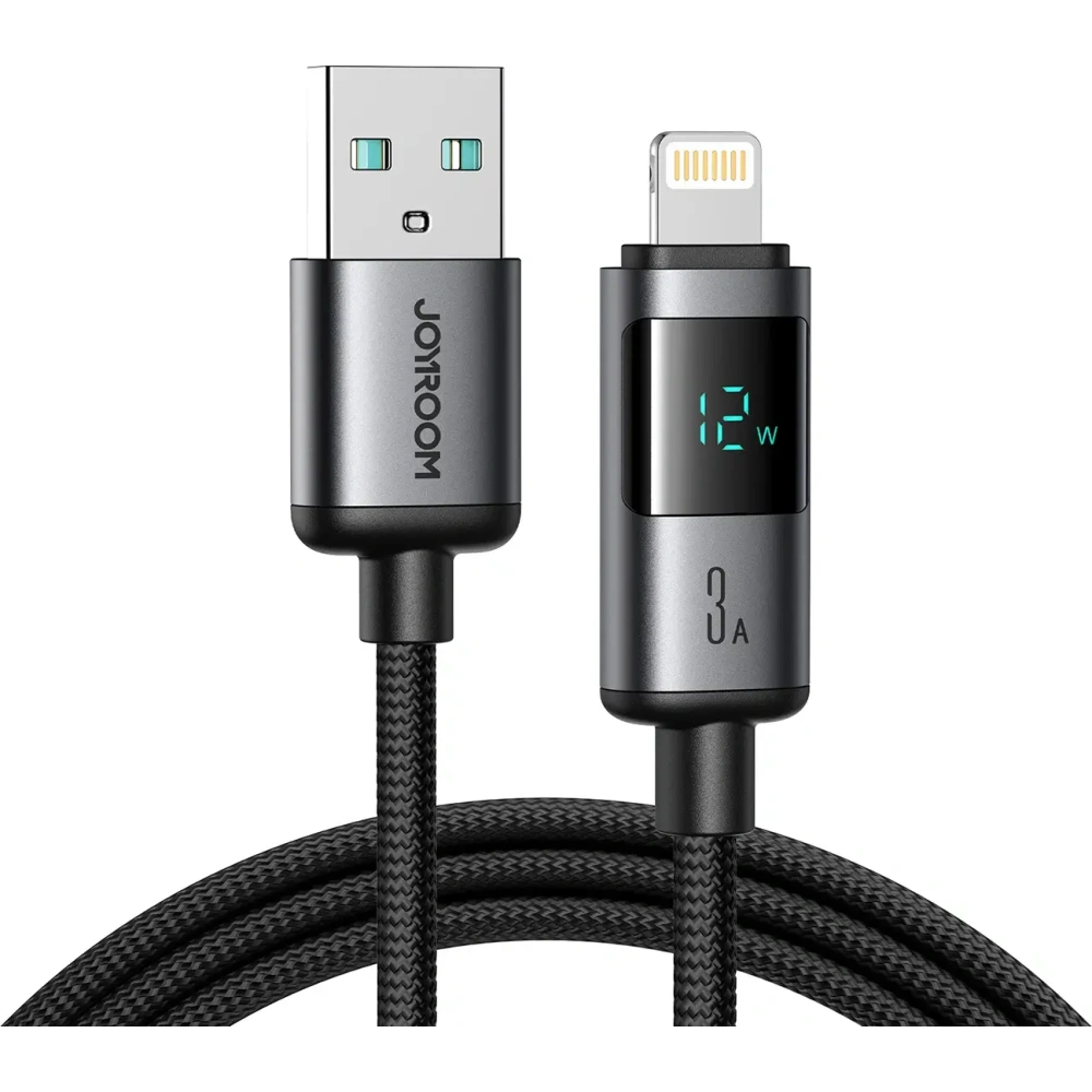 Kabel Joyroom S-A16 Pro Prism Series USB-A / Lightning 3A z wyświetlaczem 1.2m czarny