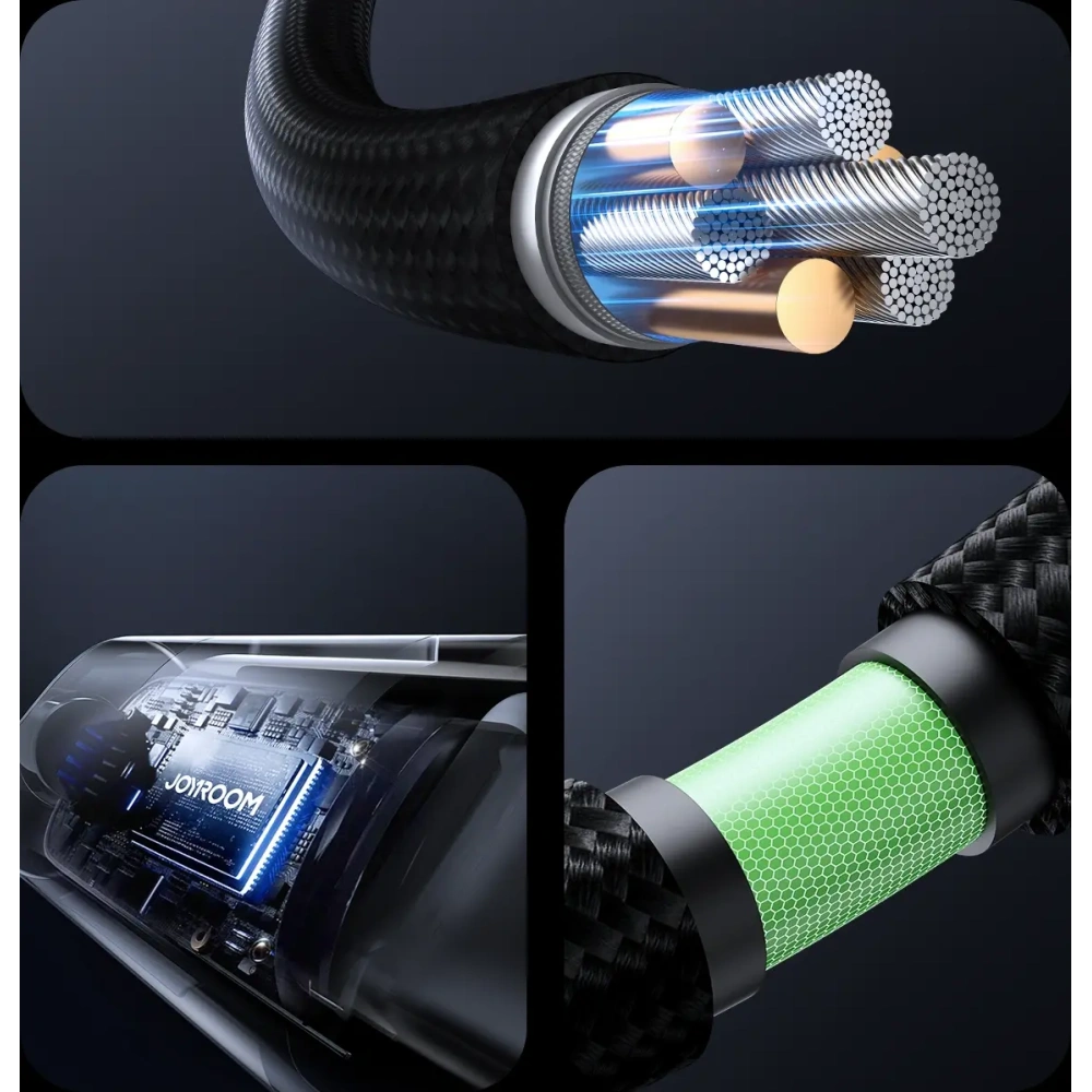 Kabel Joyroom S-A16 Pro Prism Series USB-A / Lightning 3A z wyświetlaczem 1.2m czarny