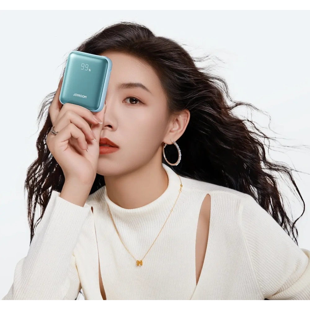 Powerbank Joyroom JR-PBF27 22.5W 10000mAh z wbudowanymi kablami USB-C, Lightning niebieski