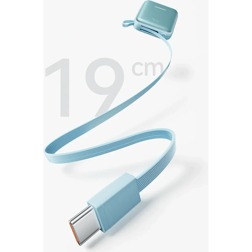 Powerbank Joyroom JR-PBF27 22.5W 10000mAh z wbudowanymi kablami USB-C, Lightning niebieski