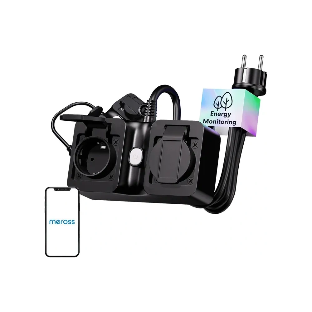 Inteligentna listwa zasilająca WiFi Meross MOP320MA-EU, zewnętrzna, IP44 (Matter)