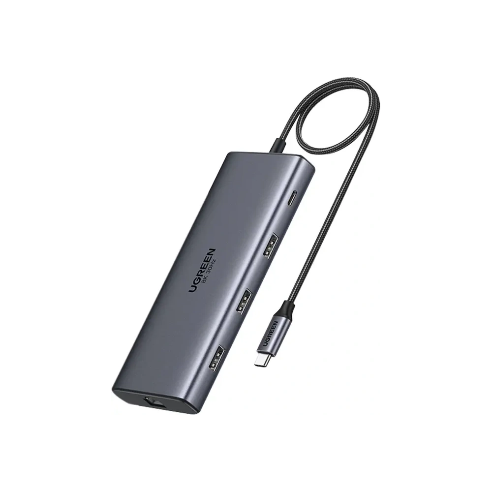 HUB UGREEN CM639 USB-C / 2xHDMI 4K60 Hz, 3xUSB-A, USB-C, SD/TF, RJ45, USB-C PD 100W