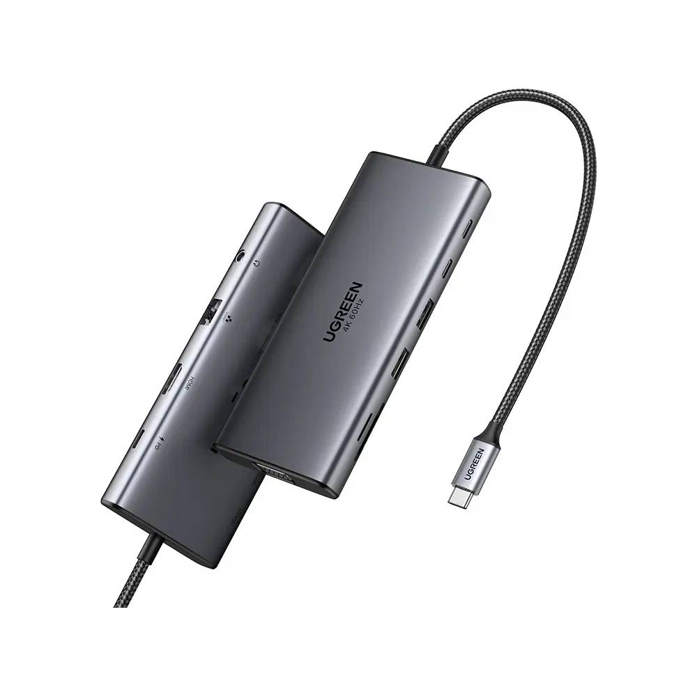 HUB UGREEN CM639 USB-C / HDMI 4K60 Hz, VGA, 2xUSB-C 3.2 10Gbps, 2xUSB-A, SD/TF, RJ45, AUX 3.5mm, USB-C 100W PD