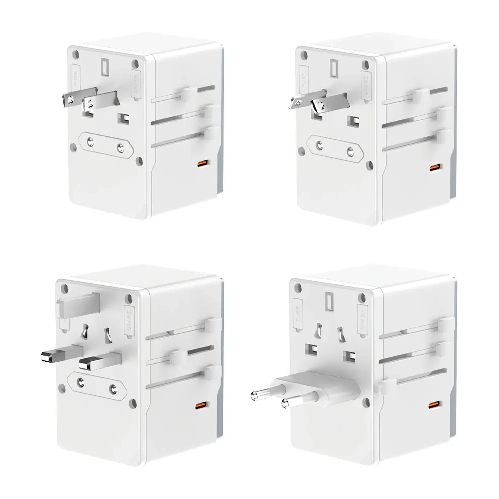 Adapter podróżny Dudao A35 Pro 35W EU / UK / AUS / US / JP 3x USB-C 2x USB-A biały