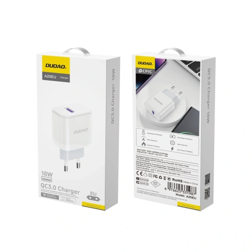 Ładowarka sieciowa Dudao A20EU USB-A 18W biała