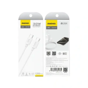 Kabel Dudao L4C USB-C / USB-C 30W 1.2m biały