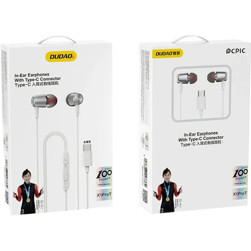 Słuchawki douszne Dudao X1PROT USB-C 1.2m białe