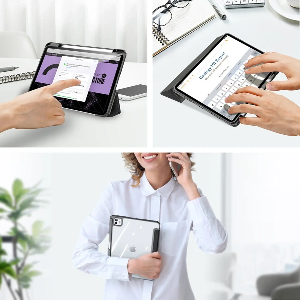 Etui Dux Ducis Toby z klapką i podstawką do Apple iPad Pro 11" 2024 czarne