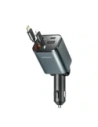 Ładowarka samochodowa Joyroom JR-CCL05 30W 4w1 z wbudowanymi kablami USB-C, Lightning ciemnoszara