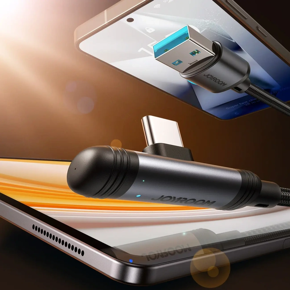 Kabel Joyroom S-A56 EnjoyX Series 90° USB-A / USB-C 3A 1.2m czarny
