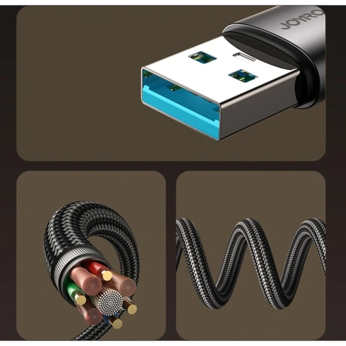 Kabel Joyroom S-A56 EnjoyX Series 90° USB-A / USB-C 3A 1.2m czarny