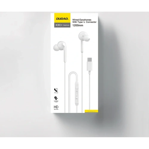 Słuchawki dokanałowe Dudao X3C+ USB-C 1.2m białe