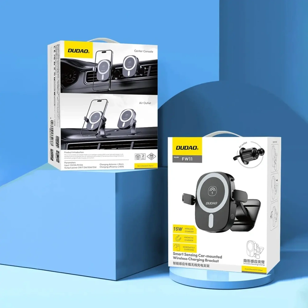 Uchwyt samochodowy z ładowarką indukcyjną 15W do kratki nawiewu / kokpit Dudao FW11 czarny