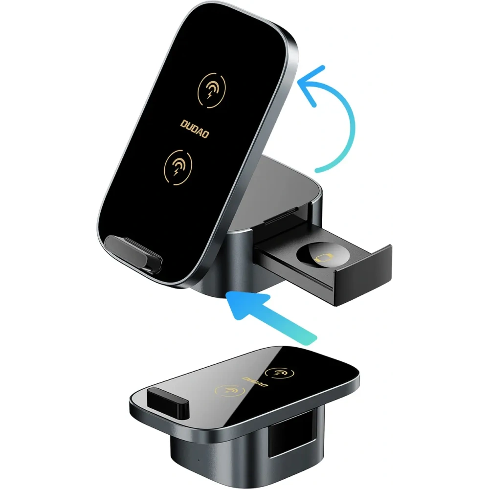 Ładowarka bezprzewodowa Dudao A11Pro+ 15W 3w1 do telefonu / smartwatcha / słuchawek czarna