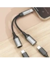 Adapter Dudao L13C+ 2w1 USB-C szary