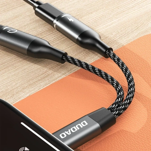Adapter Dudao L13C+ 2w1 USB-C szary