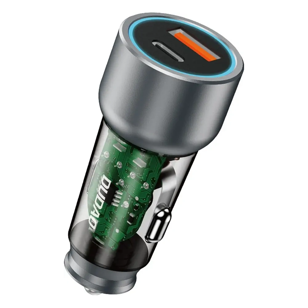 Ładowarka samochodowa Dudao R4T 25W USB-A, USB-C szara