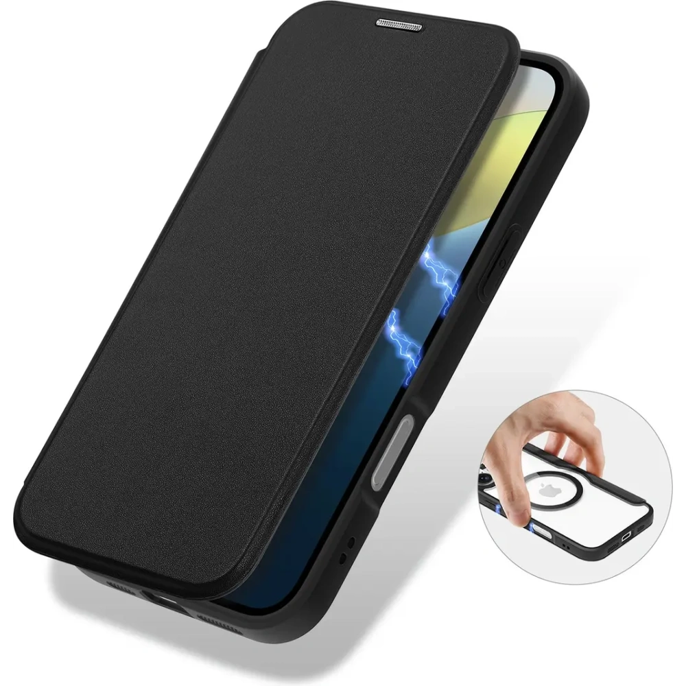 Etui z klapką Dux Ducis Skin X Pro do Apple iPhone 16 MagSafe czarne