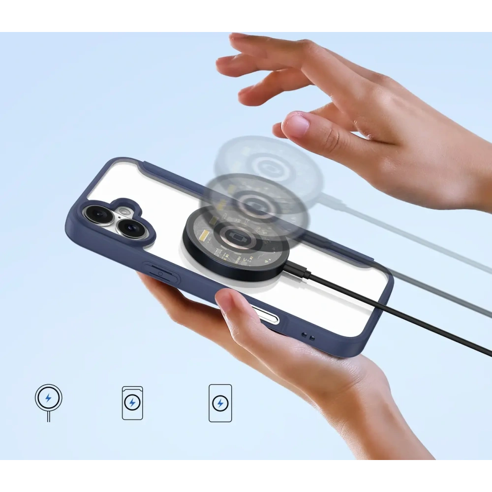 Etui z klapką Dux Ducis Skin X Pro do Apple iPhone 16 MagSafe niebieskie