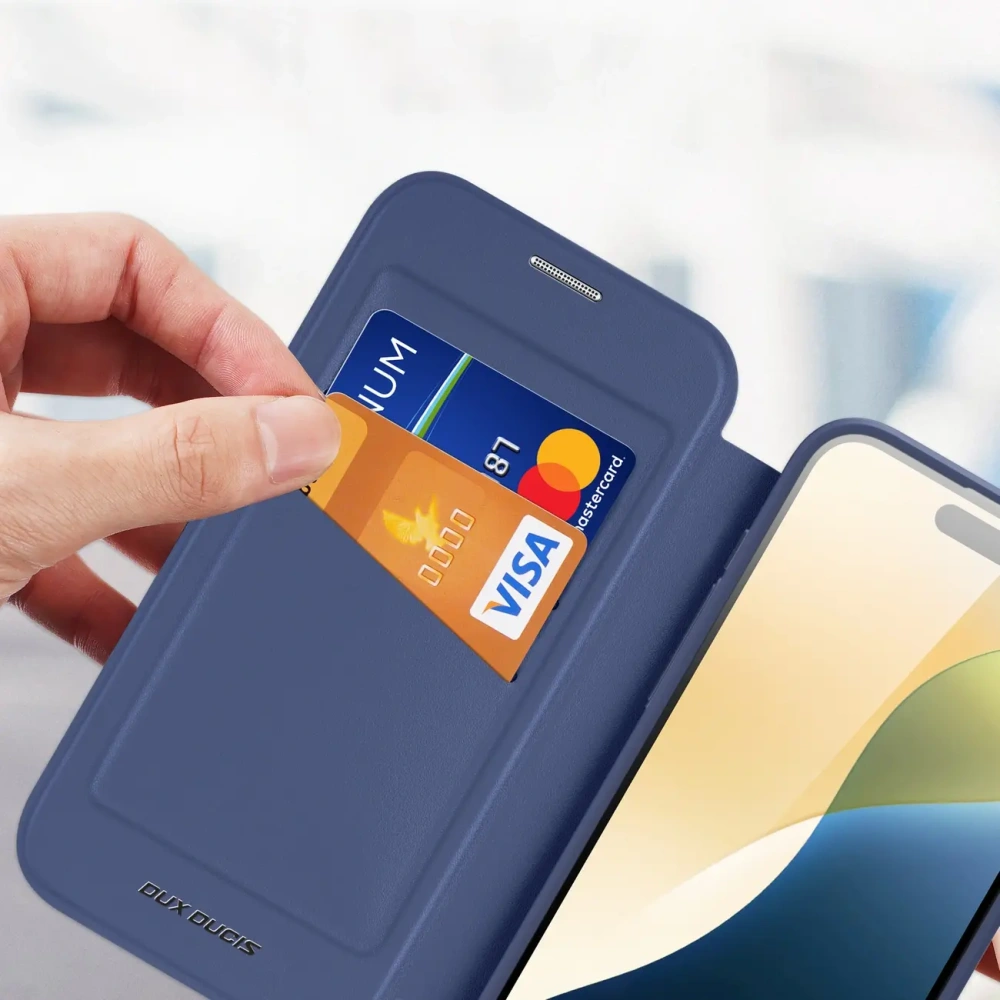 Etui z klapką Dux Ducis Skin X Pro do Apple iPhone 16 MagSafe niebieskie