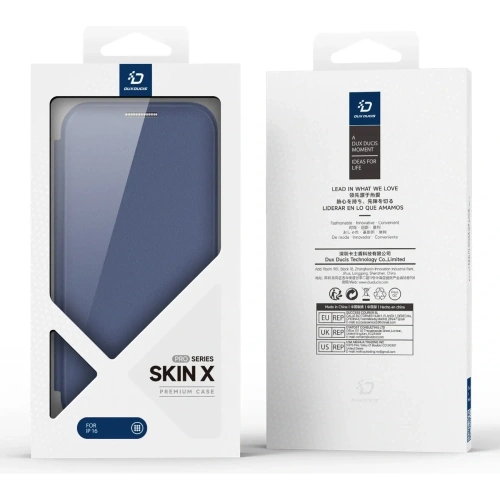Etui z klapką Dux Ducis Skin X Pro do Apple iPhone 16 MagSafe niebieskie