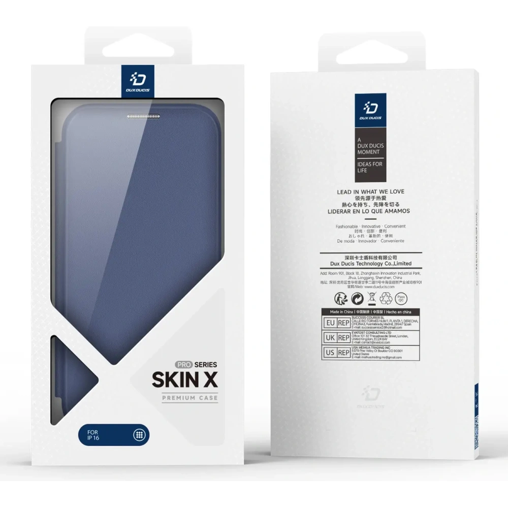 Etui z klapką Dux Ducis Skin X Pro do Apple iPhone 16 MagSafe niebieskie