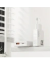 Ładowarka sieciowa GaN Dudao A30EUT 30W USB-A, USB-C + kabel USB-C / USB-C biała