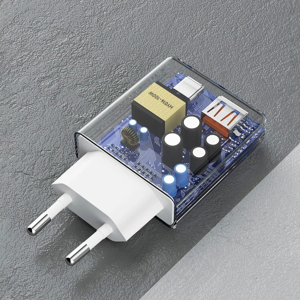 Ładowarka sieciowa GaN Dudao A30EUT 30W USB-A, USB-C + kabel USB-C / USB-C biała