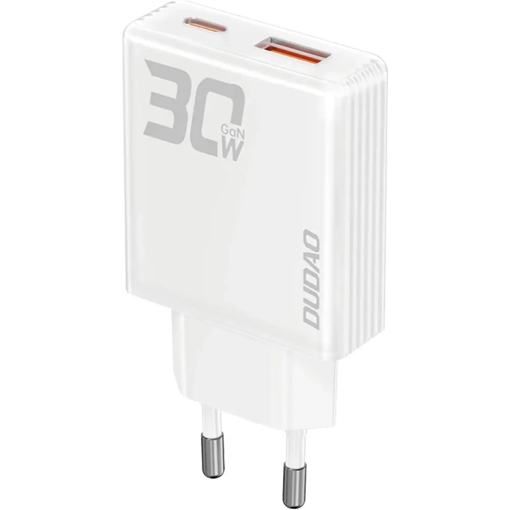 Ładowarka sieciowa Dudao A30EU GaN 30W USB-A, USB-C biała