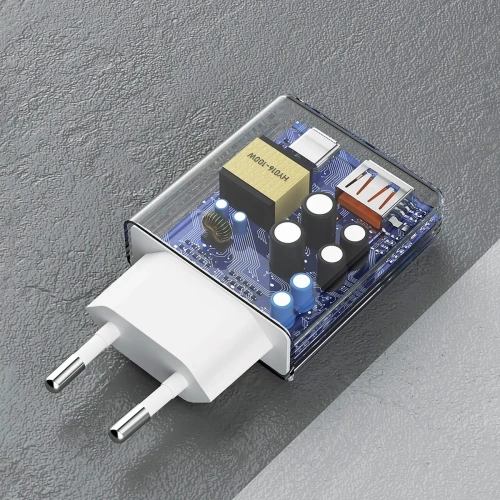 Ładowarka sieciowa Dudao A30EU GaN 30W USB-A, USB-C biała Ładowarka sieciowa Dudao A30EU GaN 30W USB-A, USB-C biała