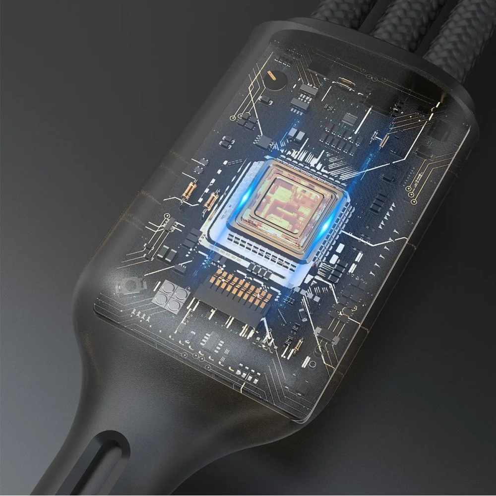 Kabel Dudao A12Max+ USB-C / USB-C PD 100W, Lightning PD 30W, ładowarka do Apple Watch 2.5W 1.2m czarny