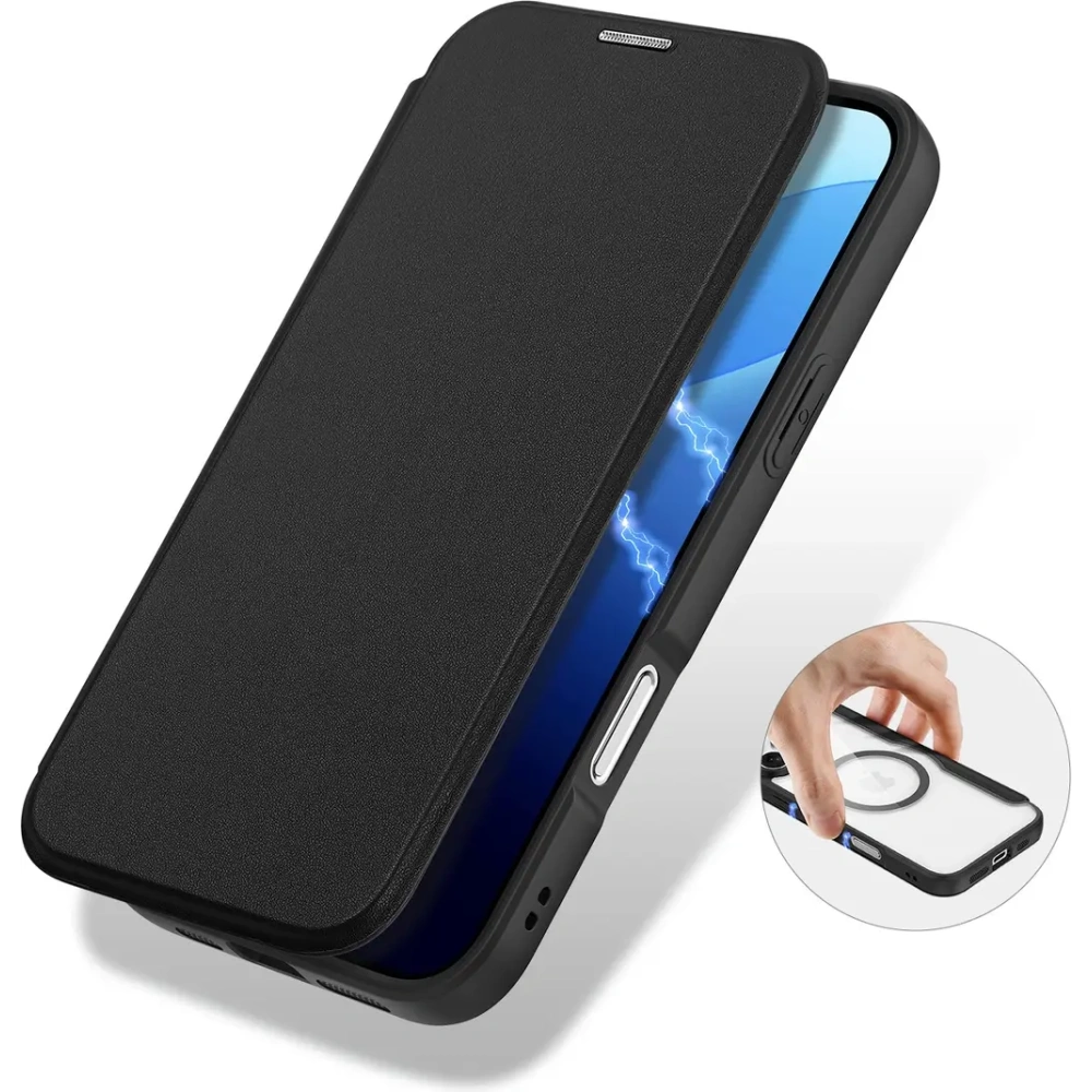 Etui z klapką Dux Ducis Skin X Pro do Apple iPhone 16 Pro MagSafe czarne