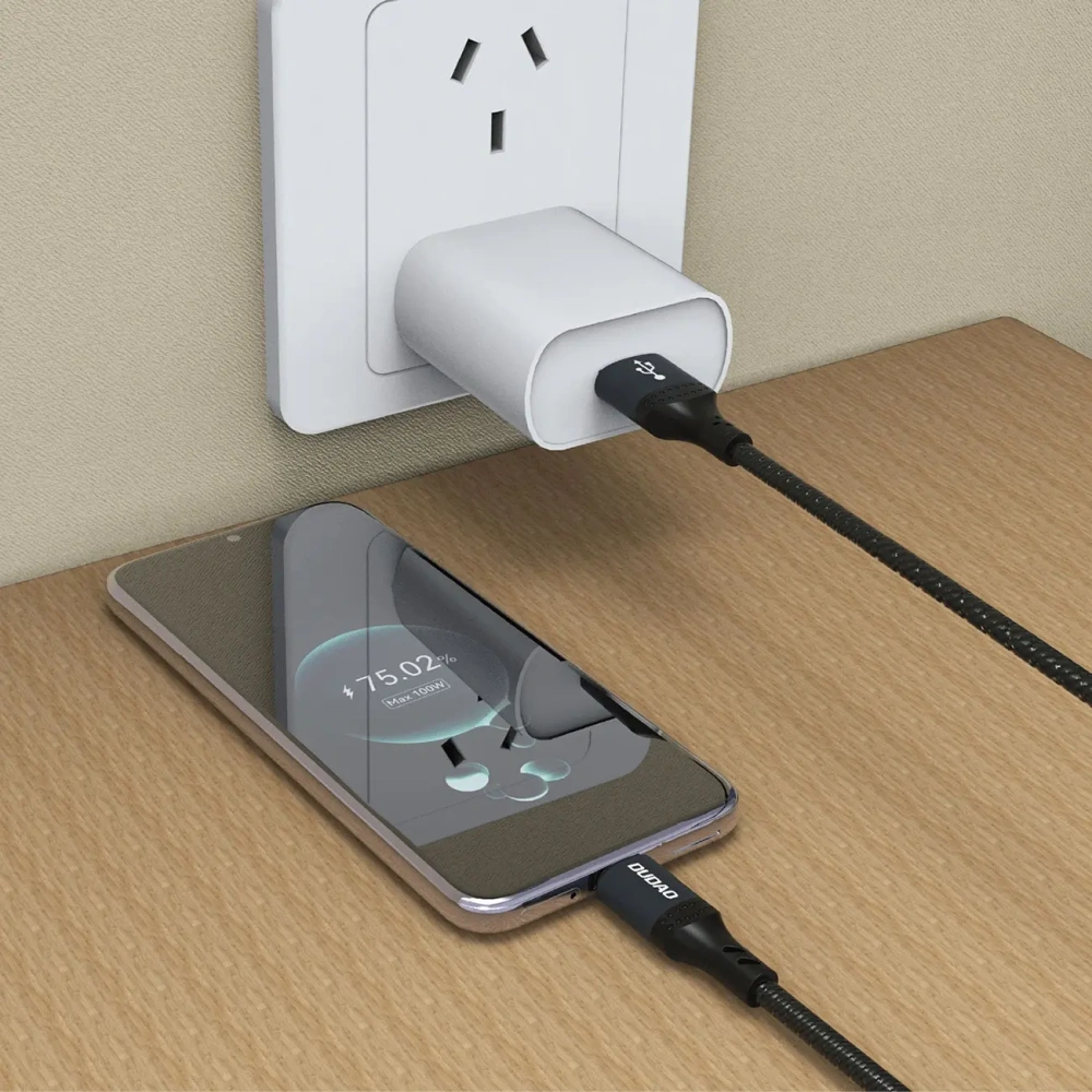 Kabel w oplocie Dudao L3ST USB-A / USB-C 5A 1.2m czarny