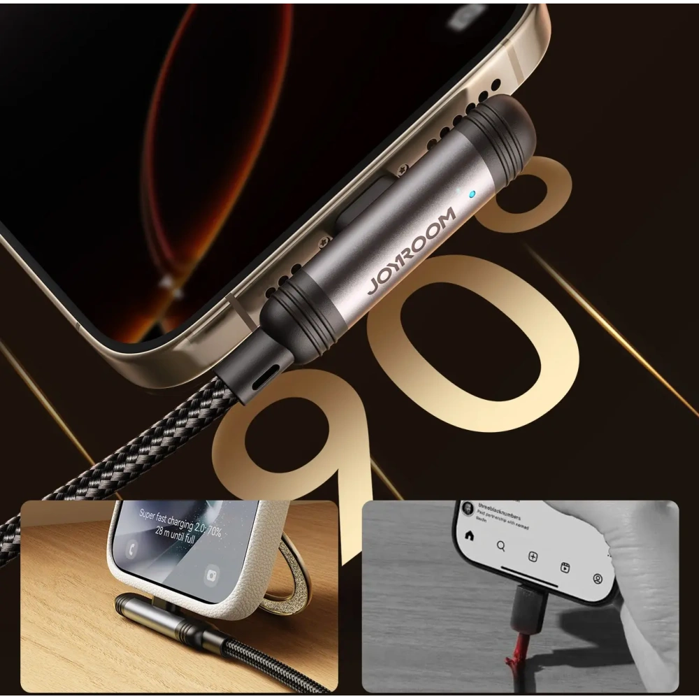 Kabel Joyroom S-A56 EnjoyX Series 90° USB-A / Lightning 3A 1.2m czarny